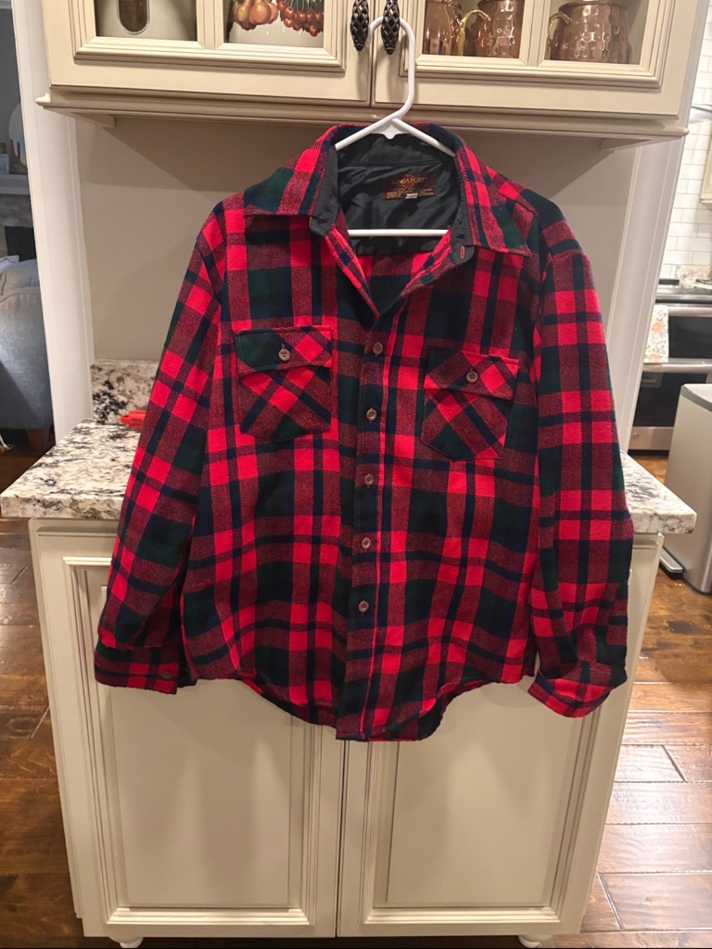 Vintage Kingsport Plaid Button-Up Shirt Jacket